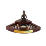 Resin Buddha Candle Stand With LED Candle And Colored Stones