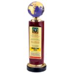 Designer Wooden Trophy With Globe