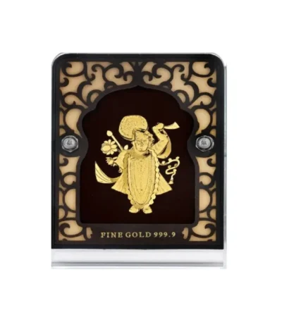 24K Gold Plated Lord Shrinathji Frame