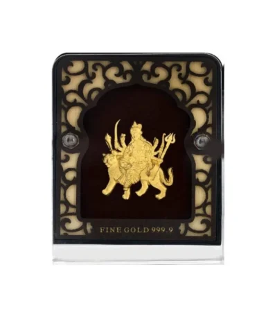 24K Gold Plated Maa Durga Frame