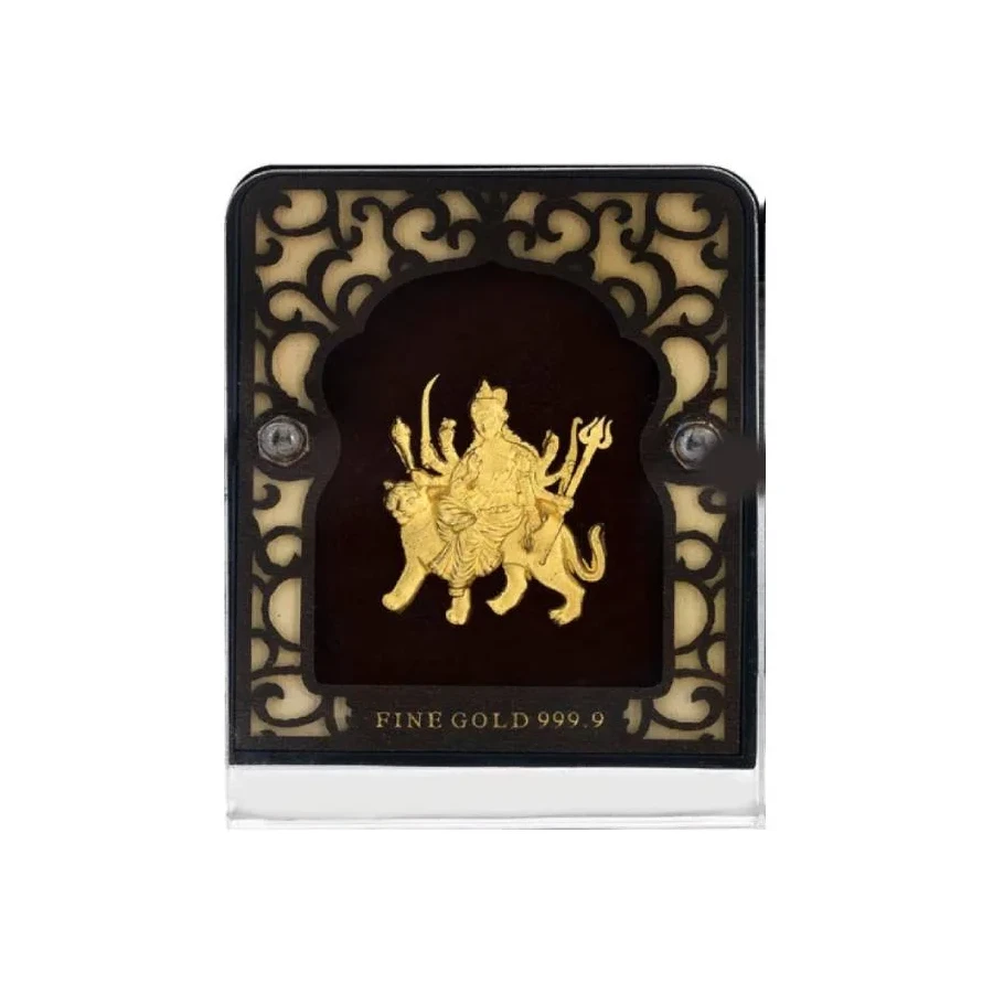 24K Gold Plated Maa Durga Frame