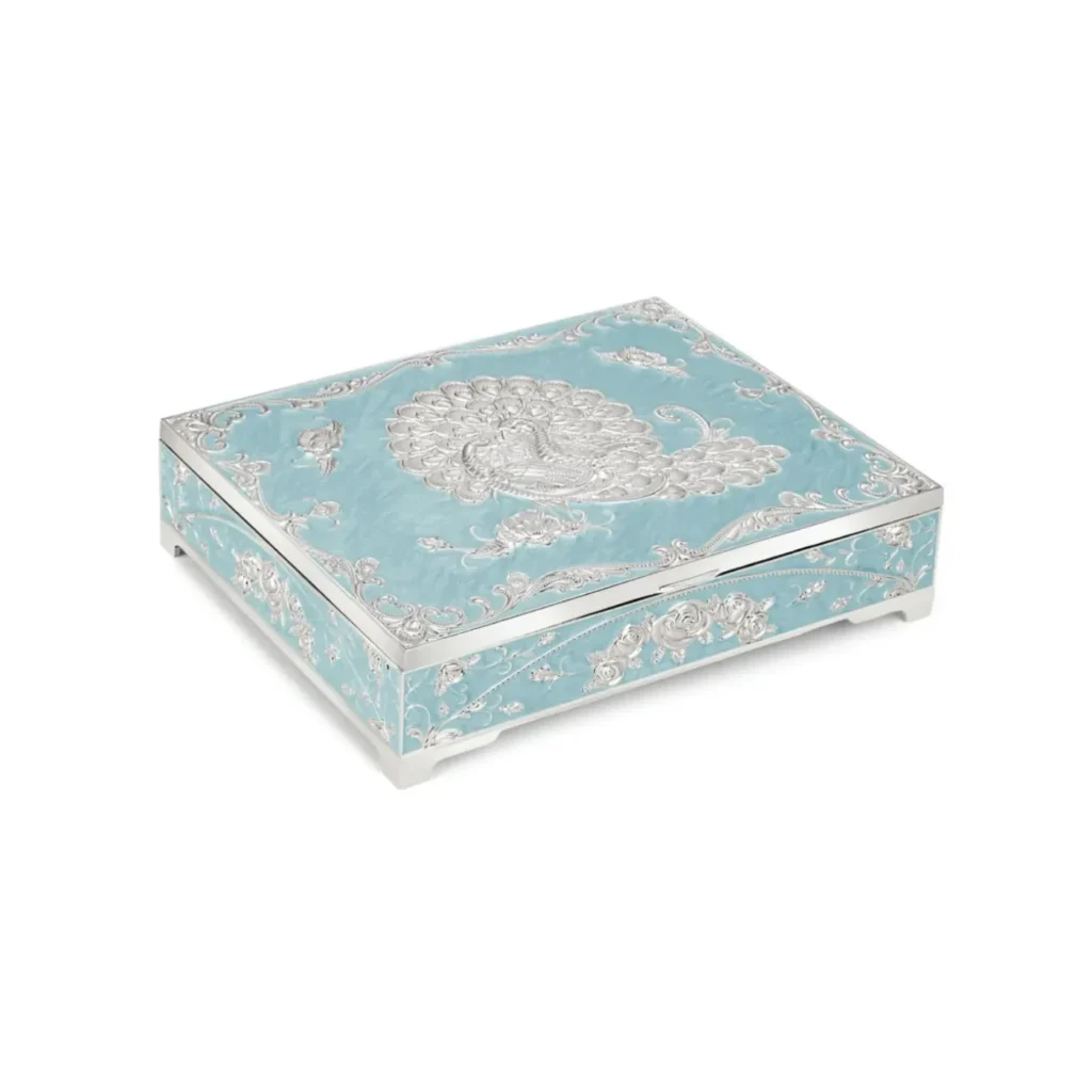 Peacock Dry Fruit Box 4 in 1 Sky Blue