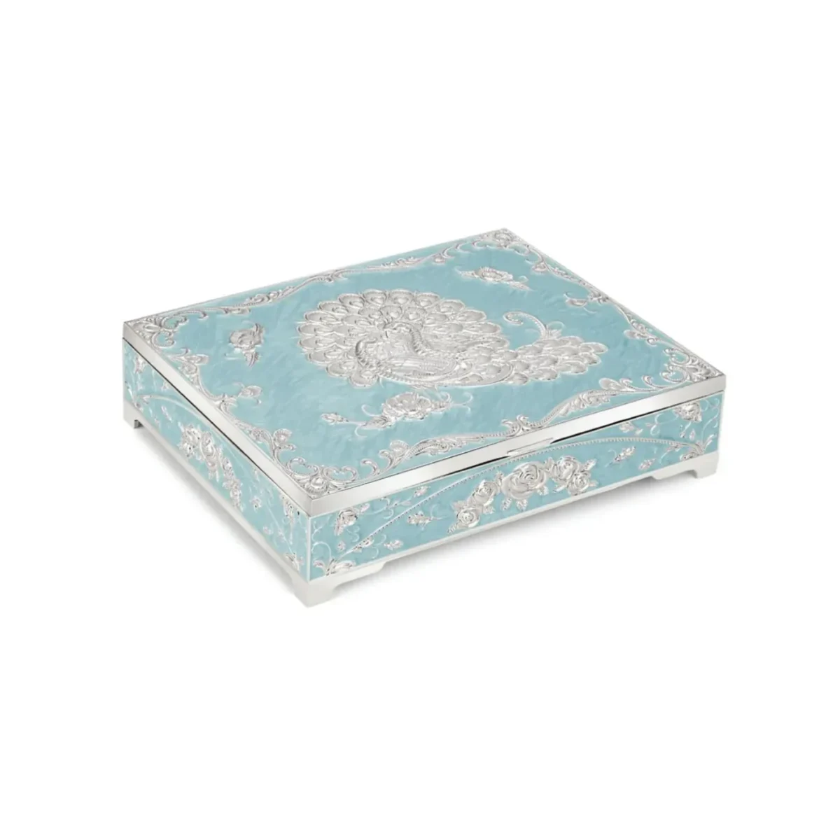 Peacock Dry Fruit Box 4 in 1 Sky Blue
