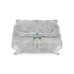 Peacock Enamel Box Small White