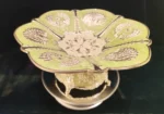 Blue Enamel Silver-Plated Fruit Platter - Image 2