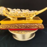 Golden & Silver-Plated 7 Horse Showpiece on Elephant Trunk Base